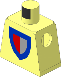 Minifig Torso with Castle Red/Grey Pattern