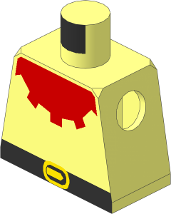 Minifig Torso with Forestman Red Collar Pattern