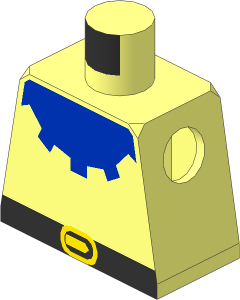 Minifig Torso with Forestman Blue Collar Pattern
