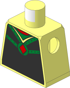 Minifig Torso with Scale Mail and Red Diamond Amulet Pattern
