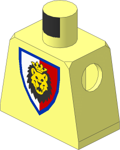Minifig Torso with Royal Knights Lion-Head Shield Pattern