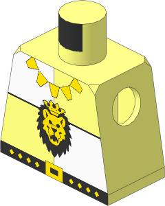 Minifig Torso with Royal Knights Lion Head & Neck-Chain Pattern