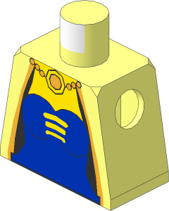 Minifig Torso with Castle Bodice and Cloak Pattern