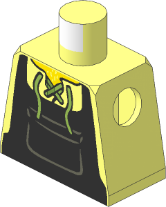 Minifig Torso with Apron and Lace Shirt Pattern