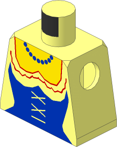 Minifig Torso with Blue Castle Bodice Pattern