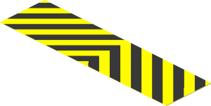 Sticker  1.1 x  3.9 with Black and Yellow Chevrons