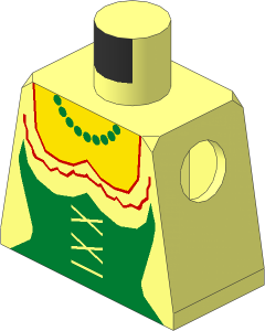 Minifig Torso with Green Castle Bodice Pattern