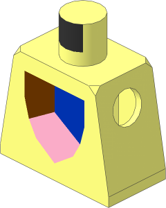 Minifig Torso with Tri-Coloured Shield Large Pattern