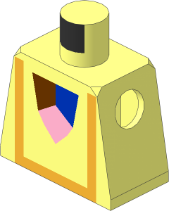 Minifig Torso with Tri-Coloured Shield and Gold Trim Pattern