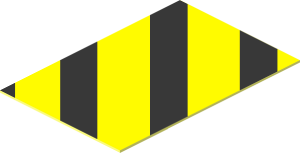 Sticker  1.2 x  0.8 with Yellow and Black Diagonal Stripes