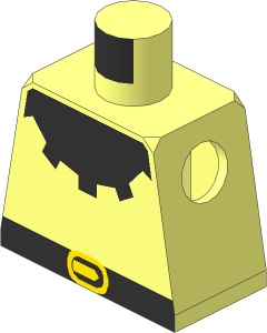 Minifig Torso with Forestman Black Collar Pattern
