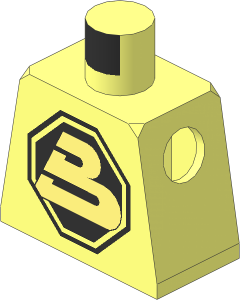 Minifig Torso with Blacktron II Pattern