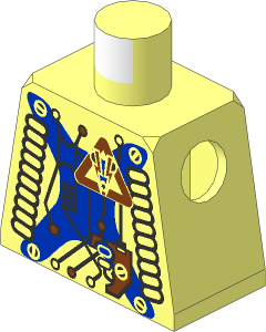 Minifig Torso with Insectoids with Blue X under Circuits Pattern
