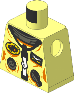 Minifig Torso with Spacesuit with Front Strap, Badges and Ports Pattern