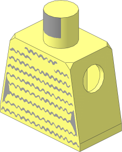 Minifig Torso with Dress with Wavy Lines Pattern