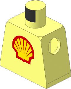 Minifig Torso with Shell Logo 1971 Pattern