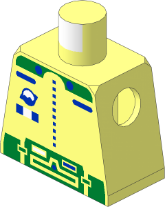 Minifig Torso with Gold Ice Planet Pattern