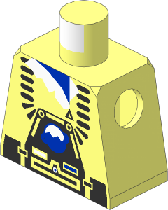 Minifig Torso with Silver Ice Planet Pattern