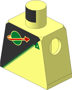 Minifig Torso with Black Futuron Pattern