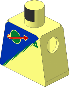 Minifig Torso with Blue Futuron Pattern