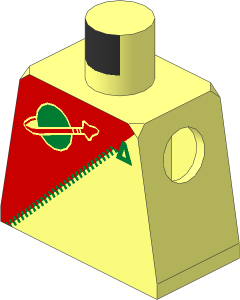 Minifig Torso with Red Futuron Pattern
