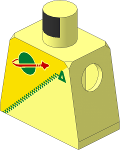 Minifig Torso with Yellow Futuron Pattern