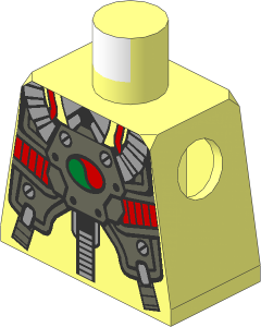 Minifig Torso with Business Suit and Tie, Breathing Apparatus and Octan Logo Pattern
