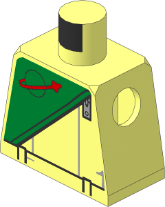 Minifig Torso with Green Futuron Pattern