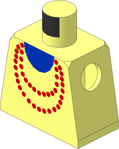 Minifig Torso with Red Necklace and Blue Undershirt Pattern