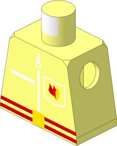 Minifig Torso with Modern Firefighter Type 1 Pattern