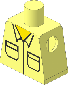 Minifig Torso with Plain Shirt with Pockets Pattern