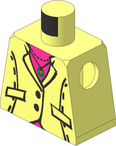 Minifig Torso with Jacket, Pink Shirt, Ring on Necklace Pattern