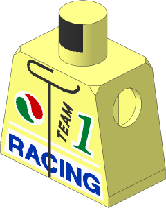 Minifig Torso with #1 Racing Pattern