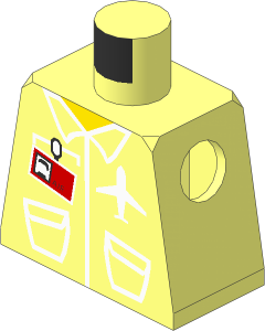 Minifig Torso with Airplane Logo and "AIR" Badge Pattern