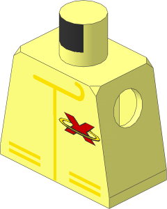 Minifig Torso with Extreme Team Jacket Logo Pattern