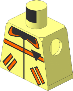 Minifig Torso with RES-Q Orange Pockets and Logo Pattern