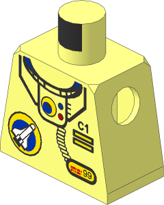Minifig Torso with Space Port Logo, Tube and 'C1' Pattern