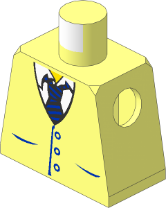 Minifig Torso with Town Vest with Pockets and Striped Tie Pattern