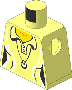 Minifig Torso with Female Shirt with Two Buttons and Shell Pendant Pattern