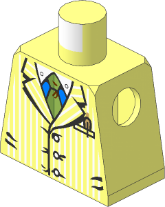 Minifig Torso with Pinstriped Jacket and Gold Tie Pattern