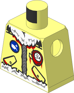Minifig Torso with Arctic Explorer Logo, Zipper and White Fur Trim Pattern