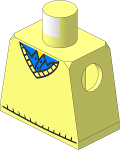 Minifig Torso with Sweater V-Neck over Light Blue Shirt Pattern