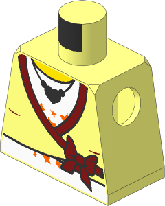 Minifig Torso with Female Sweater, Bow and Heart Shaped Necklace Pattern
