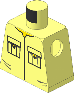 Minifig Torso with Yellow Neck and Patch Pockets Pattern
