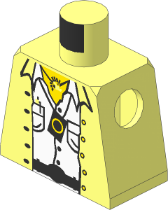 Minifig Torso with Jacket, White Shirt, and Necklace Pattern