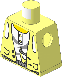 Minifig Torso with Vest, Slingshot in Belt Pattern