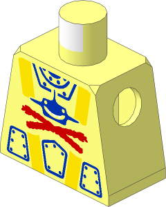 Minifig Torso with Aquashark Blue Shark with Red 'X' Pattern