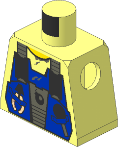 Minifig Torso with Blue Vest, Tools, Shirt and Bomb Pattern