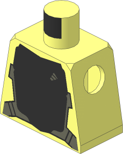 Minifig Torso with Silver Armour Front and Back and Drill Pattern