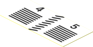 Sticker  0.9 x  1.9 with Numbers "4" and "5" with Black Lines